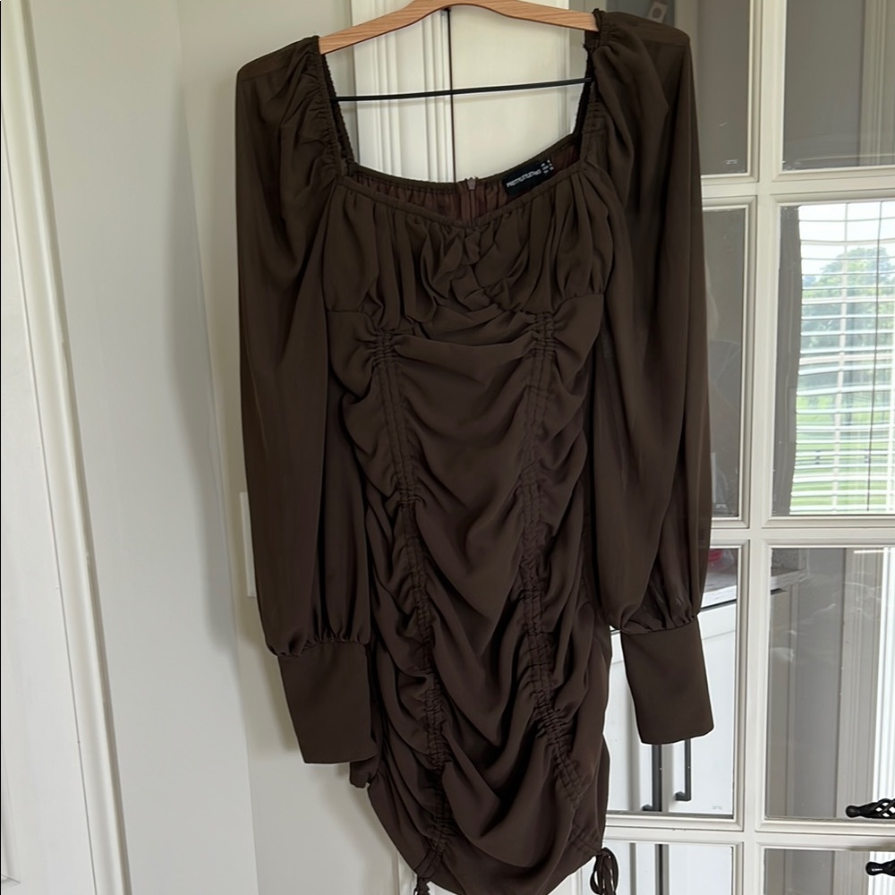 PrettyLittleThing Black Ruched Bodycon Dress